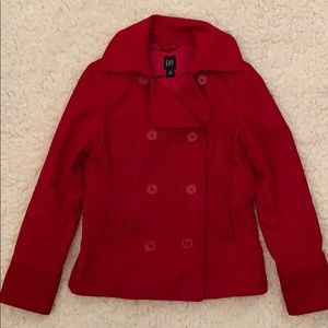 Red Corduroy Gap Peacoat